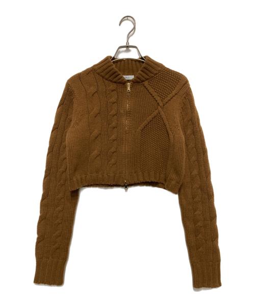 MaxMara（マックスマーラ）MaxMara (マックスマーラ) ファスト クロップド セーター ブラウン サイズ:Mの古着・服飾アイテム