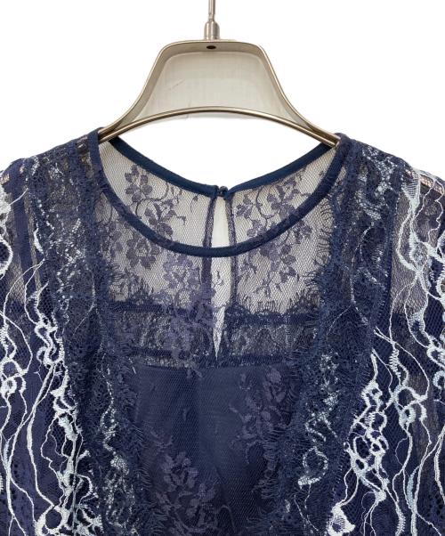 FRAY ID（フレイ アイディー）FRAY ID (フレイ アイディー) コンビネーションレースナロードレス ネイビー サイズ:Mの古着・服飾アイテム