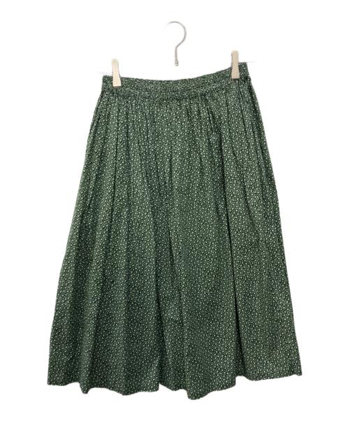 homspun（ホームスパン）homspun (ホームスパン) キャラコ小花プリントギャザースカート グリーン サイズ:Ｓの古着・服飾アイテム