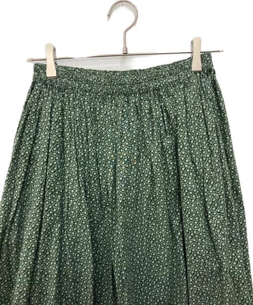 homspun（ホームスパン）homspun (ホームスパン) キャラコ小花プリントギャザースカート グリーン サイズ:Ｓの古着・服飾アイテム