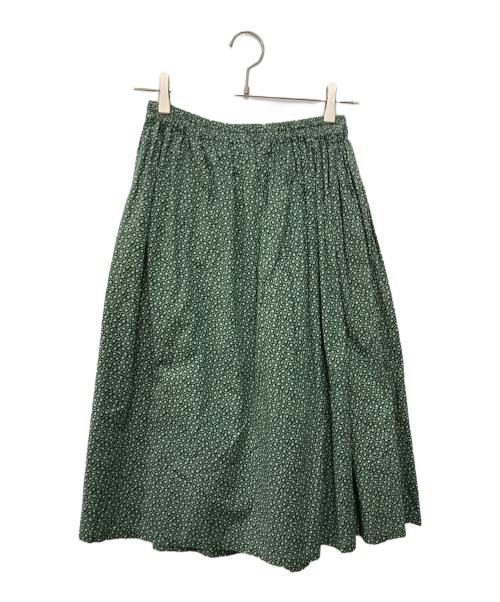 homspun（ホームスパン）homspun (ホームスパン) キャラコ小花プリントギャザースカート グリーン サイズ:Ｓの古着・服飾アイテム