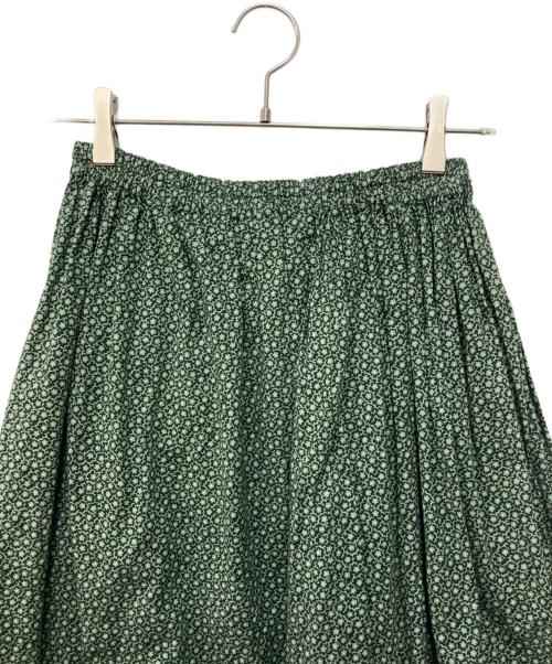 homspun（ホームスパン）homspun (ホームスパン) キャラコ小花プリントギャザースカート グリーン サイズ:Ｓの古着・服飾アイテム