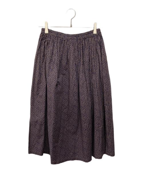 homspun（ホームスパン）homspun (ホームスパン) キャラコ小花プリントギャザースカート ネイビー サイズ:Ｓの古着・服飾アイテム