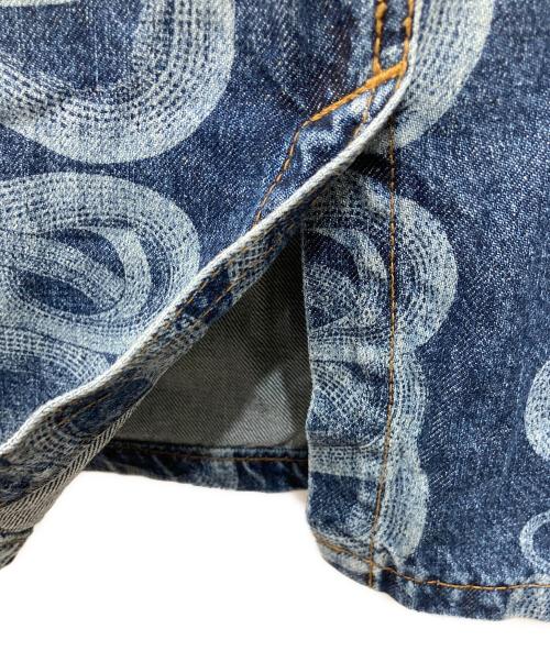 hysterics（ヒステリックス）hysterics (ヒステリックス) SNAKE PRINT DENIM MINI SKIRT ブルー サイズ:Mの古着・服飾アイテム