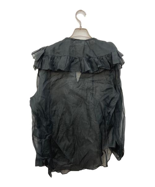 Heriter（エリテ）Heriter (エリテ) フリルカラーブラウス ブラック サイズ:Mの古着・服飾アイテム