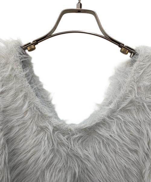 La boutique BonBon（ラブティックボンボン）La boutique BonBon (ラブティックボンボン) ロングフェザー前後2WAYニットベスト グレー サイズ:FREE 未使用品の古着・服飾アイテム