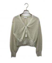 FRAY ID（フレイ アイディー）の古着「LUNARシアーラメVネックカーディガン」｜ベージュ