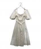 HER LIP TOハーリップトゥ）の古着「Papillon Stripe Shirt Dress　パピヨン・ストライプ・シャツ・ドレス」｜ホワイト