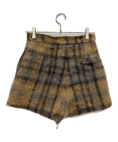 sheller（シェリエ）sheller (シェリエ) Mohair check wrap culottes ブラウン サイズ:Ⅿの古着・服飾アイテム