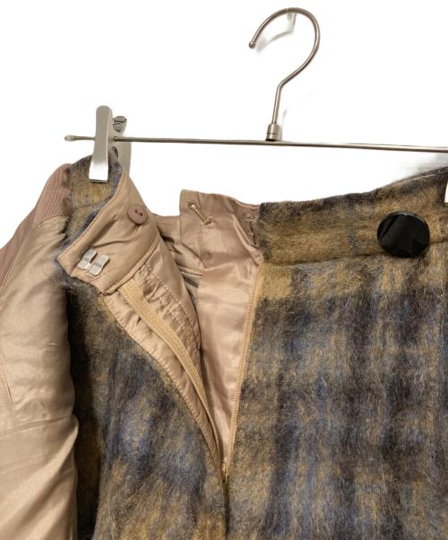 sheller（シェリエ）sheller (シェリエ) Mohair check wrap culottes ブラウン サイズ:Ⅿの古着・服飾アイテム
