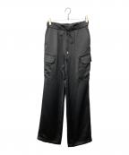 Pinky & Dianneピンキーアンドダイアン）の古着「サテンカーゴパンツ」｜ブラック