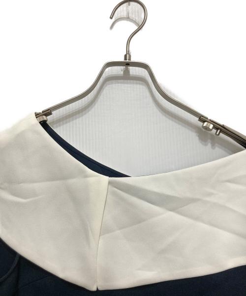 La boutique BonBon（ラブティックボンボン）La boutique BonBon (ラブティックボンボン) アシメビッグカラーブラウス ネイビー サイズ:F 未使用品の古着・服飾アイテム