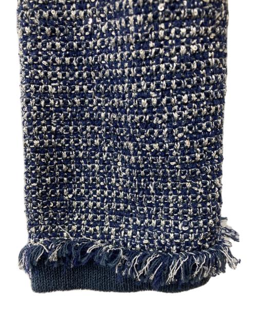 FRAY ID（フレイ アイディー）FRAY ID (フレイ アイディー) ラメツイードニットカーディガン インディゴ サイズ:FREEの古着・服飾アイテム