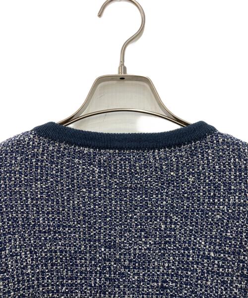 FRAY ID（フレイ アイディー）FRAY ID (フレイ アイディー) ラメツイードニットカーディガン インディゴ サイズ:FREEの古着・服飾アイテム