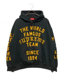 SUPREME（シュプリーム）の古着「Team Flocked Hooded Sweatshirt」｜ブラック