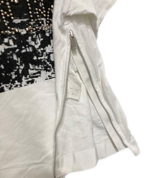 sacai（サカイ）sacai (サカイ) スタッズジップTシャツ ホワイト サイズ:1の古着・服飾アイテム