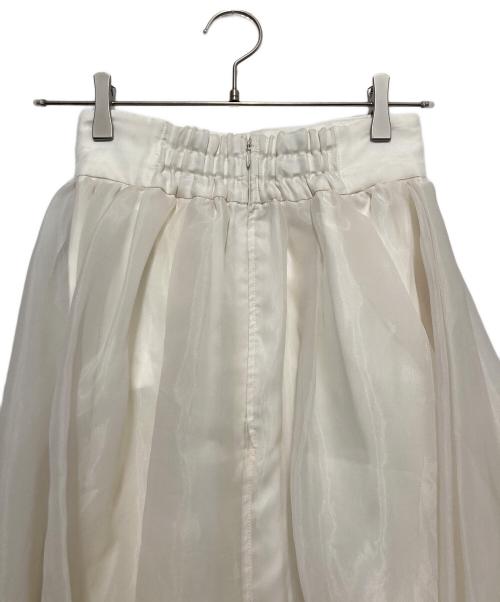 Snidel（スナイデル）Snidel (スナイデル) オーガンジーボリュームスカート ホワイト サイズ:SIZE 0の古着・服飾アイテム
