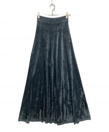 DES PRES（デ プレ）の古着「エアーシェニール フレアマキシスカート」｜ブラック