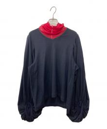 KOLOR（カラー）の古着「ウールネック切替プルオーバー」｜ネイビー