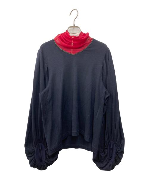 KOLOR（カラー）KOLOR (カラー) ウールネック切替プルオーバー ネイビー サイズ:1の古着・服飾アイテム