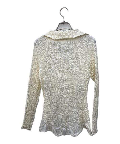 yoshiki hishinuma（ヨシキ・ヒシヌマ）yoshiki hishinuma (ヨシキ・ヒシヌマ) プリーツカーディガン ホワイト サイズ:2の古着・服飾アイテム
