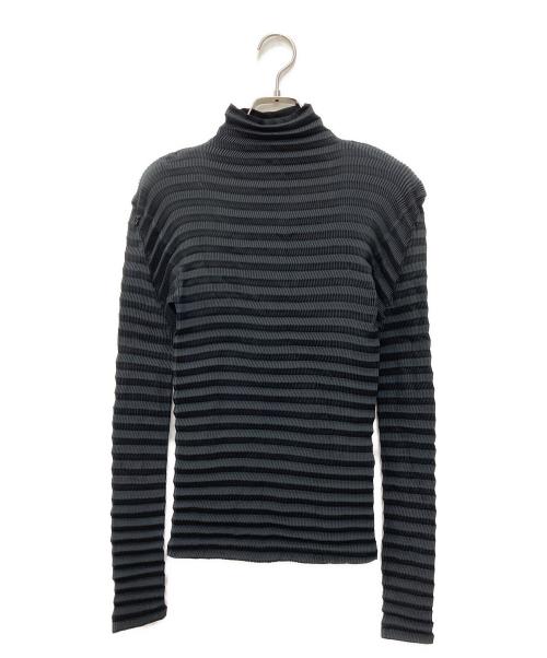 ISSEY MIYAKE（イッセイミヤケ）ISSEY MIYAKE (イッセイミヤケ) プリーツカットソー ブラック サイズ:Ｌの古着・服飾アイテム