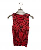 PLEATS PLEASEプリーツプリーズ）の古着「ノースリーブカットソー」｜レッド×ブラック