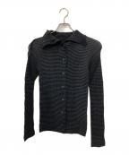 ISSEY MIYAKEイッセイミヤケ）の古着「襟付きプリーツカーディガン」｜ブラック