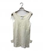 ISSEY MIYAKEイッセイミヤケ）の古着「ジャガードノースリーブカットソー」｜ホワイト