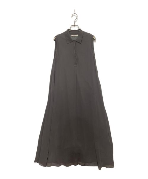 ANAYI（アナイ）ANAYI (アナイ) シフォンコンビスキッパー衿ワンピース グレー サイズ:38の古着・服飾アイテム
