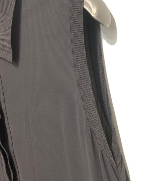 ANAYI（アナイ）ANAYI (アナイ) シフォンコンビスキッパー衿ワンピース グレー サイズ:38の古着・服飾アイテム
