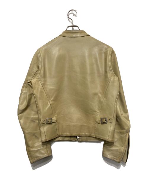 INDIAN MOTORCYCLE（インディアンモーターサイクル）INDIAN MOTORCYCLE (インディアンモーターサイクル) カーフスキンシングルライダースジャケット ベージュ サイズ:36の古着・服飾アイテム
