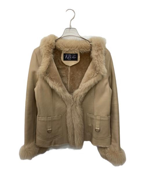 KB FUR（ケービファー）KB FUR (ケービファー) フォックスファーラムハーフコート ベージュ サイズ:MLの古着・服飾アイテム