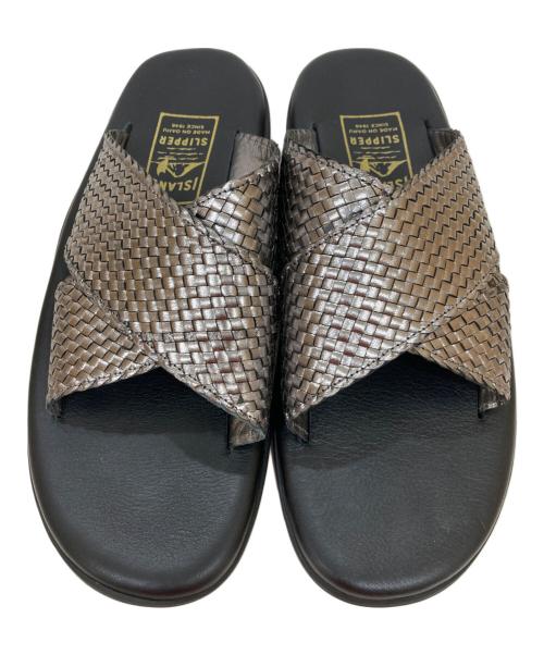 ISLAND SLIPPER（アイランドスリッパ）ISLAND SLIPPER (アイランドスリッパ) クロスストライップメッシュサンダル ブラック サイズ:10の古着・服飾アイテム
