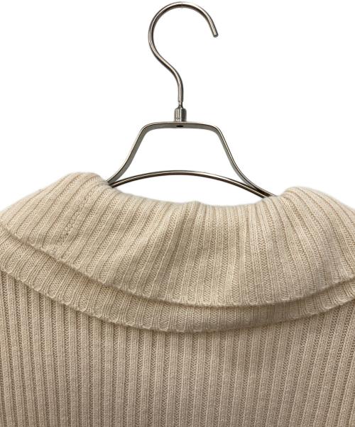 TORY BURCH（トリーバーチ）TORY BURCH (トリーバーチ) カシミヤ混金釦フリルニットジャケット アイボリー サイズ:XLの古着・服飾アイテム