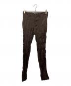 ISSEY MIYAKEイッセイミヤケ）の古着「シワ加工パンツ」｜ブラウン