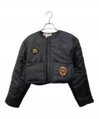 SONIA RYKIELソニア リキエル）の古着「中綿ワッペンシルクジャケット」｜ブラック