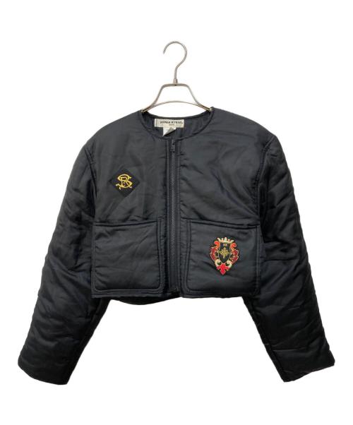 SONIA RYKIEL（ソニア リキエル）SONIA RYKIEL (ソニア リキエル) 中綿ワッペンシルクジャケット ブラック サイズ:Mの古着・服飾アイテム
