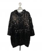 EMPORIO ARMANIエンポリオアルマーニ）の古着「スパンコールパーカー」｜ブラック