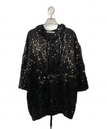 EMPORIO ARMANI（エンポリオアルマーニ）の古着「スパンコールパーカー」｜ブラック