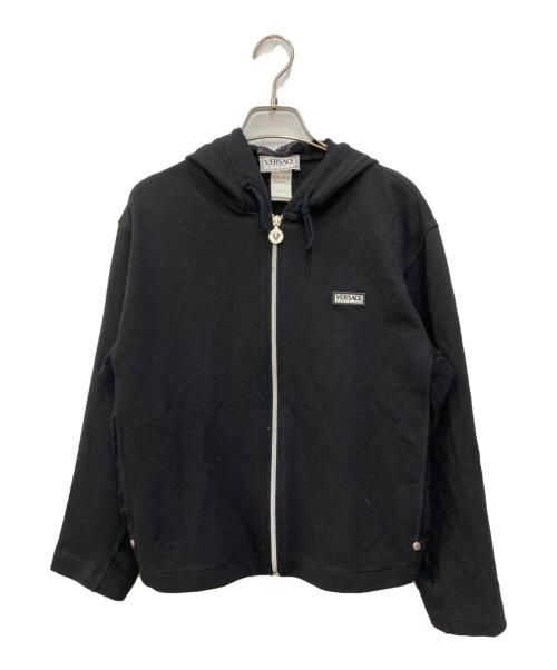 VERSACE（ヴェルサーチェ）VERSACE (ヴェルサーチェ) メデューサジップメッシュ切替パーカー ブラック サイズ:Sの古着・服飾アイテム