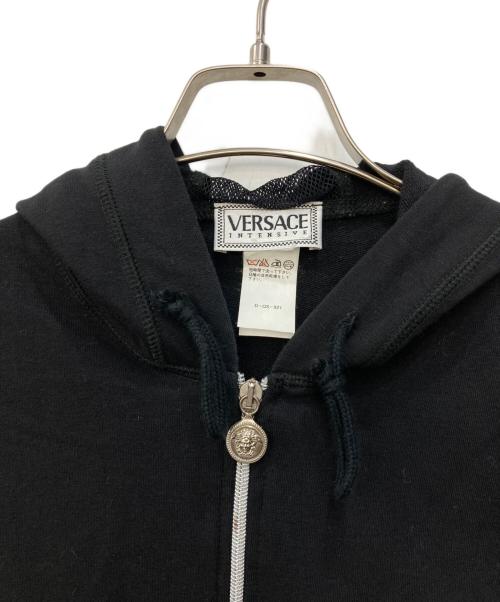 VERSACE（ヴェルサーチェ）VERSACE (ヴェルサーチェ) メデューサジップメッシュ切替パーカー ブラック サイズ:Sの古着・服飾アイテム