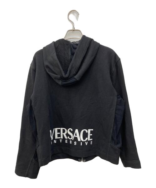 VERSACE（ヴェルサーチェ）VERSACE (ヴェルサーチェ) メデューサジップメッシュ切替パーカー ブラック サイズ:Sの古着・服飾アイテム