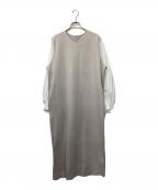 icBアイシービー）の古着「ストレッチポンチ ドッキングワンピース」｜ベージュ