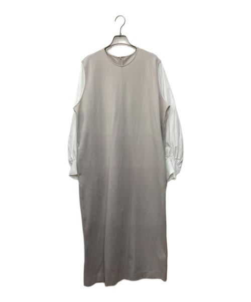 icB（アイシービー）icB (アイシービー) ストレッチポンチ ドッキングワンピース ベージュ サイズ:Ｌ 未使用品の古着・服飾アイテム