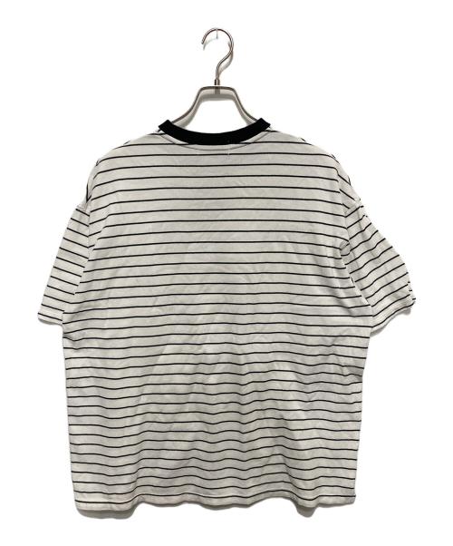 FRED PERRY（フレッドペリー）FRED PERRY (フレッドペリー) BEAMS (ビームス) 鹿の子ボーダーtシャツ ホワイト サイズ:Lの古着・服飾アイテム