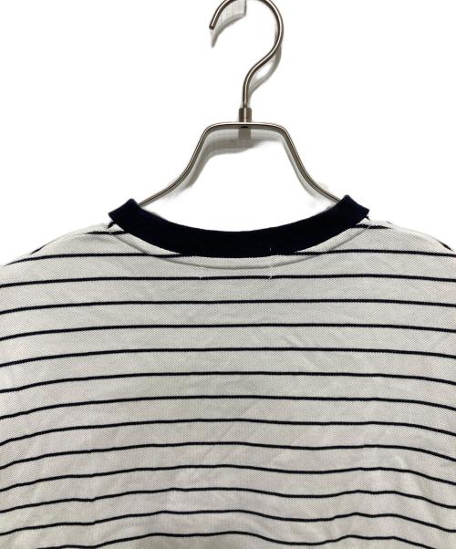 FRED PERRY（フレッドペリー）FRED PERRY (フレッドペリー) BEAMS (ビームス) 鹿の子ボーダーtシャツ ホワイト サイズ:Lの古着・服飾アイテム