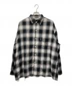 COOTIE PRODUCTIONSクーティープロダクツ）の古着「R/C Ombre Check L/S Shirt」｜ブラック