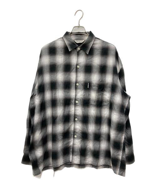 COOTIE PRODUCTIONS（クーティープロダクツ）COOTIE PRODUCTIONS (クーティープロダクツ) R/C Ombre Check L/S Shirt ブラック サイズ:Ｌの古着・服飾アイテム