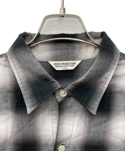 COOTIE PRODUCTIONS（クーティープロダクツ）COOTIE PRODUCTIONS (クーティープロダクツ) R/C Ombre Check L/S Shirt ブラック サイズ:Ｌの古着・服飾アイテム